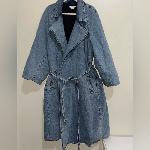 Bloggers Favorite Good American Heavy Denim Trench Coat - Picture 8 of 12